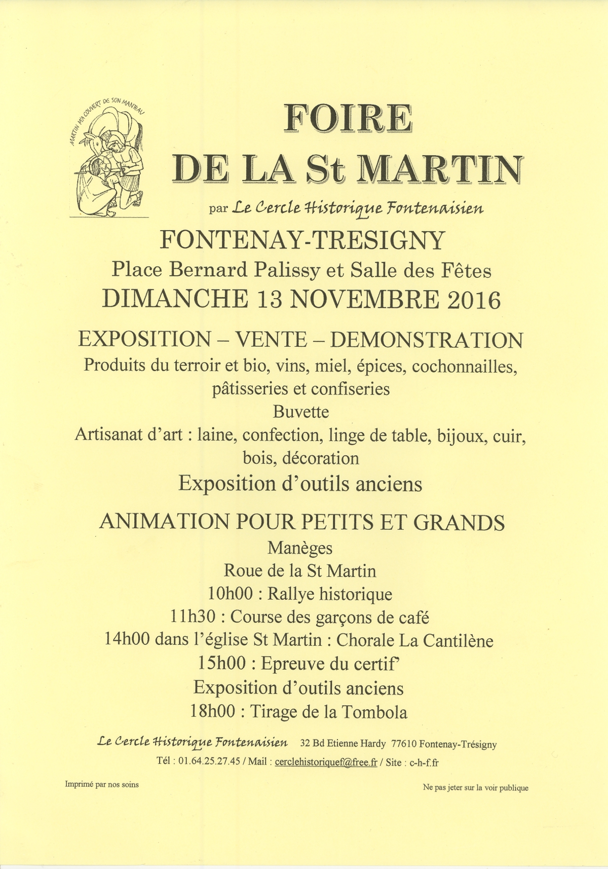 Programme Foire Saint Martin 2016