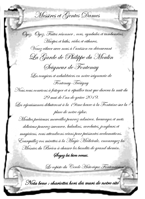 Invitation Fête Médiévale 2019
